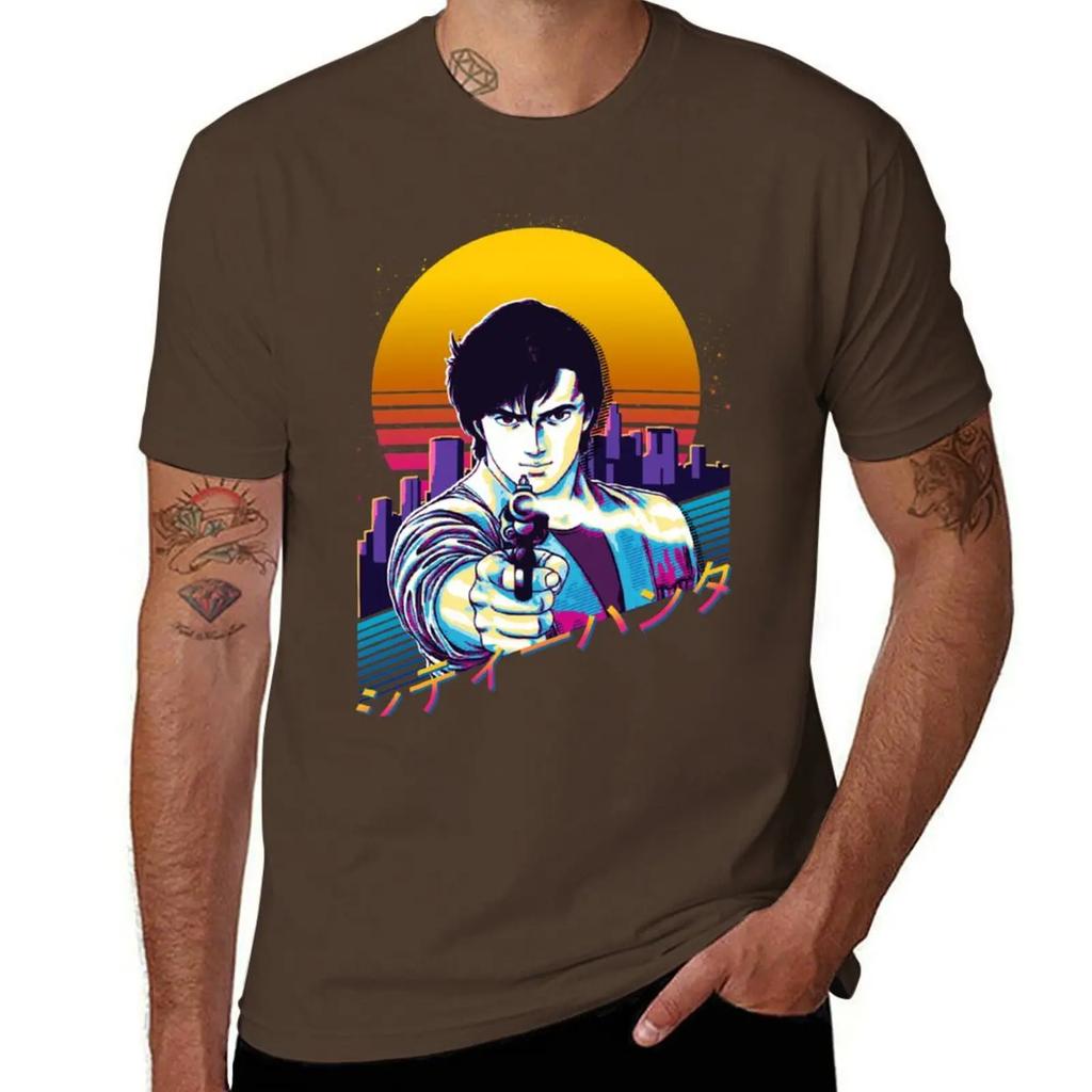 City Hunter - Ryo Saeba Retrowave Essential T-Shirt for a Boy Plus Size Tops Funny T Shirts for Men