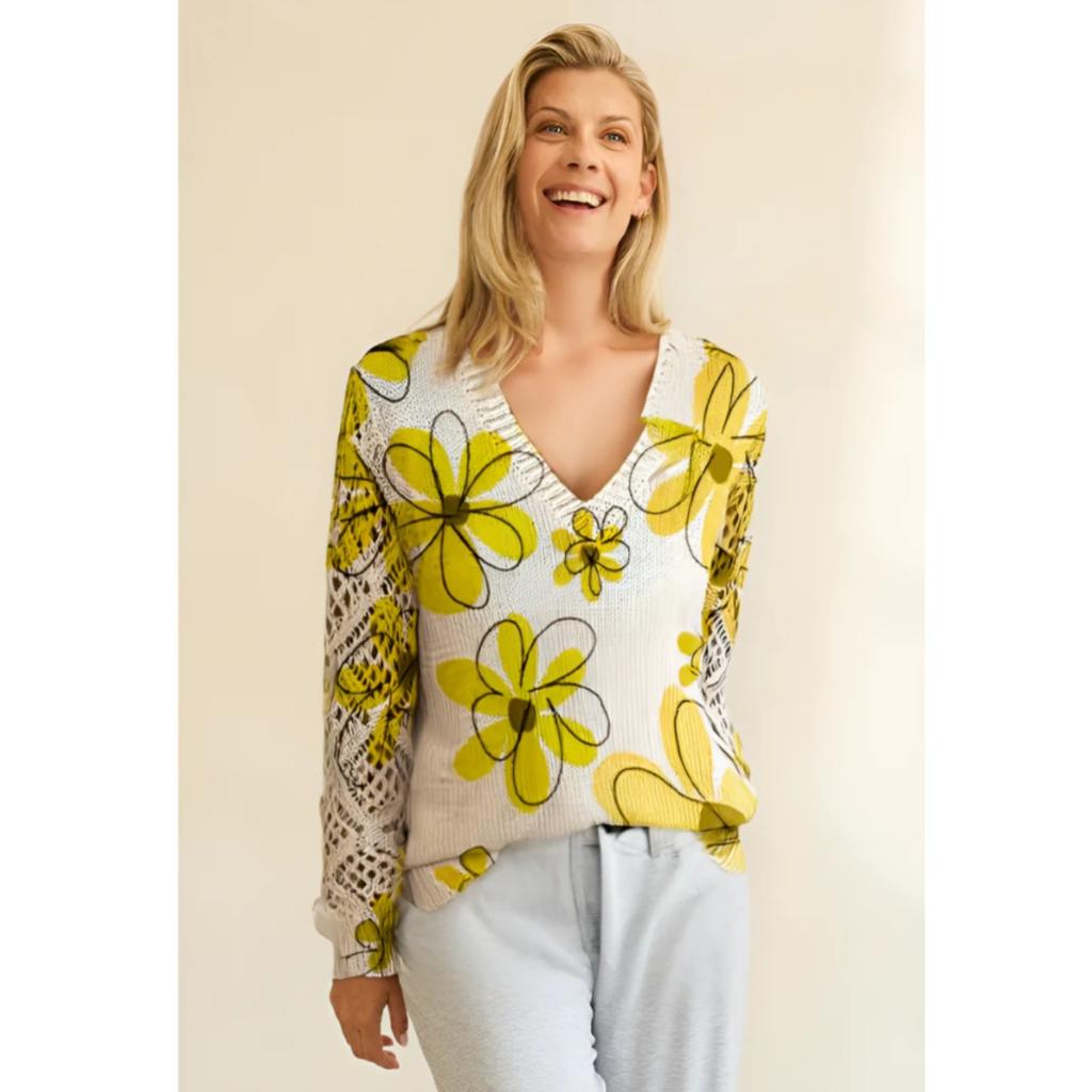 Elegant Autumn and Winter, Bohemian, Western-style Versatile Pullover V-neck Long Sleeved Women's Top, Trendy Women's Knitted Sweater