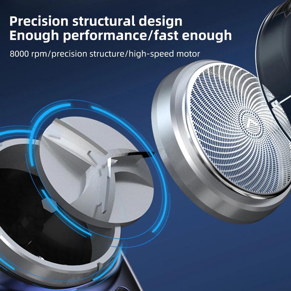 Portable Mini Electric Rechargeable Shaver Digital Power Display Mens Razor Cordless Razor Beard Shaver for Face Body