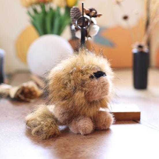 Doll Pendant Keychain Lion Shape Plush Doll Lightweight Key Holder Easy To Carry Keychain Backpack Accessories