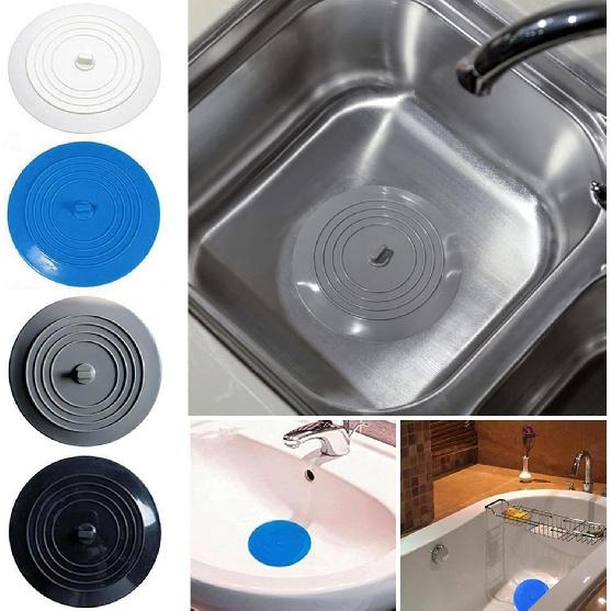 Large Silicone Tub Stopper,6 inches Drain Plug Stopper Flat Suction Cover for Bathtub Kitchen Bathroom Accessories (White)