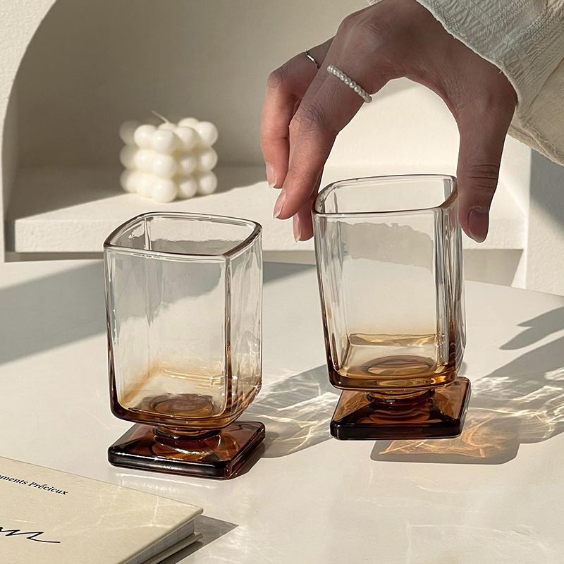 Glass cup for home use, high-end appearance, niche design, whiskey cup, beverage, cocktail cup