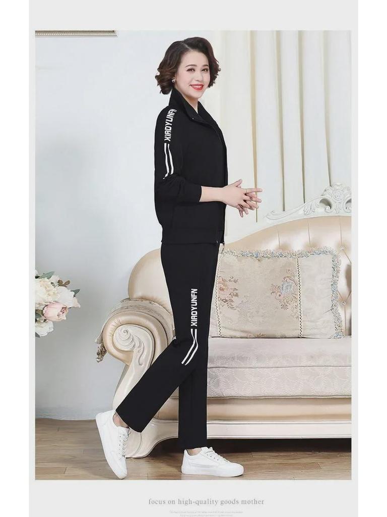 Spring & Autumn 2024 Women's Three-Piece Sports Suit for Middle-Aged and Elderly