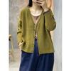 Retro Style Sweater Jacket for Women Spring and Autumn New Style V-neck Loose Knit Cardigan Casual Top