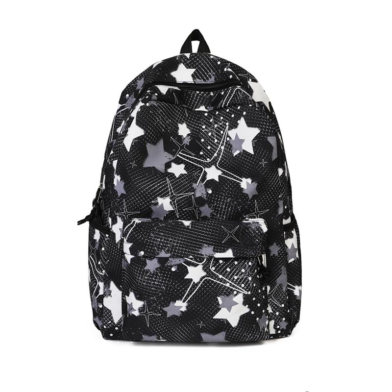 

Школьный рюкзак со звездным принтом и принтом «тай-дай», большой емкости, кампусный рюкзак с граффити чёрный