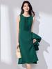 Black Sleeveless Cinched Waist Mid-Length Hepburn Style Dress
