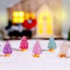 5Pcs Luminous Christmas Tree Ornament Mini Color Pine Tree Micro Landscape Decoration Dollhouse Miniature Toy