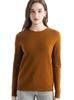 Round Neck Long Sleeve Cashmere Pullover - 2025 Women's Solid Color Knit Base Layer Sweater