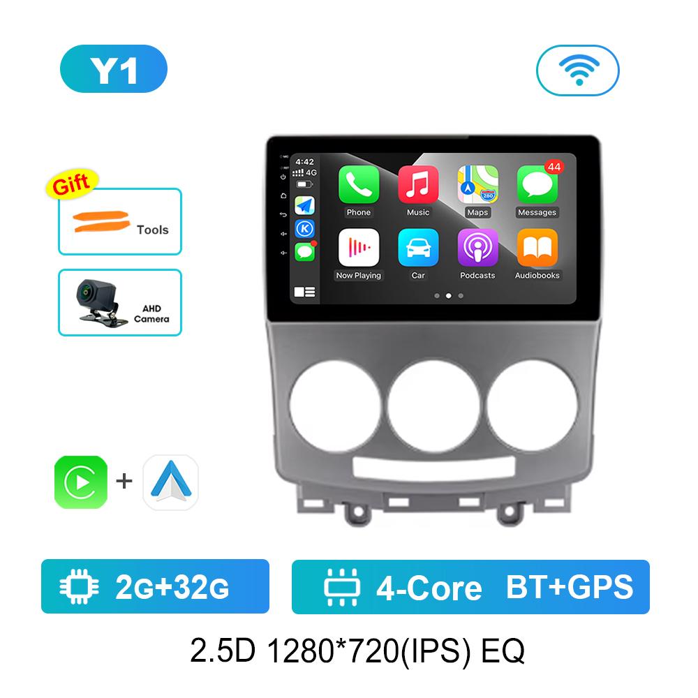 For Mazda 5 2005 - 2010 Carplay WiFi Android System Car Video Multimedia Player Navigation GPS Bluetooth Auto Tools Split Screen