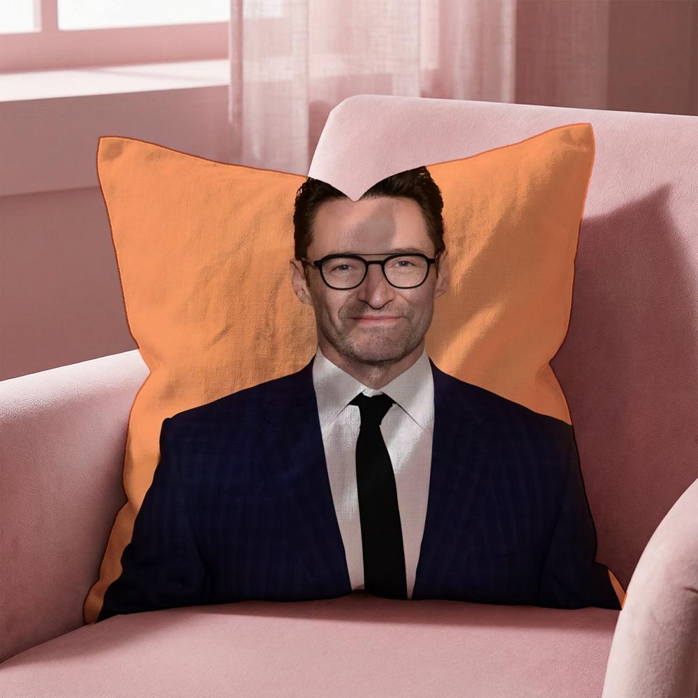 Custom H-Hugh Jackman Cushion Cover Multi-Scene Pillow Cover for Home & Car - Reversible, Soft & Durable for Daily Use