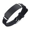 Simple Vintage Silicone Leather Braided Wristband Stainless Steel Fashion Jewelry Bracelet Bangle for Men Clasp