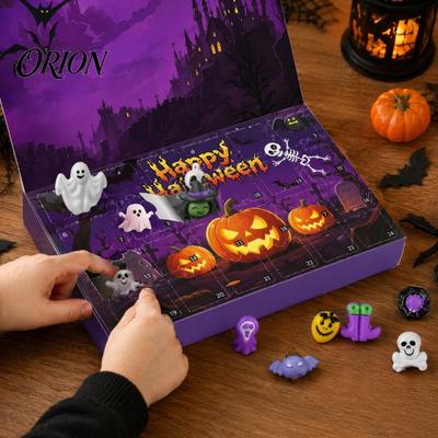 Spooky Toy Calendar Halloween Advent Calendar, 24 Days Countdown with Pcs Slow Rising Collectible Toys Squeeze Toys, Scary Dolls Gifts for Kids, Party