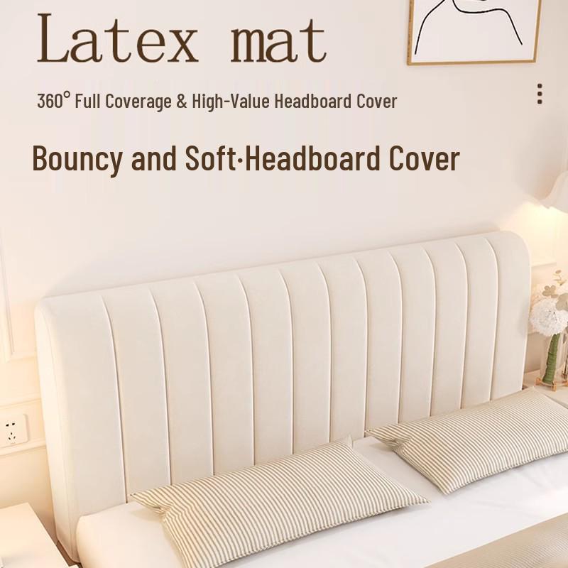 Plush Upholstered Bed Headboard Cover - Thick, Soft, Universal Anti-Collision & Dustproof Full Coverage Backrest Cover