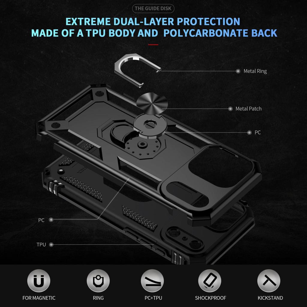 For iPhone 17 Promax 16 15 14 13 Pro Max Cases Phone Cover Shockproof Case Kickstand Ring Magnetic Cover