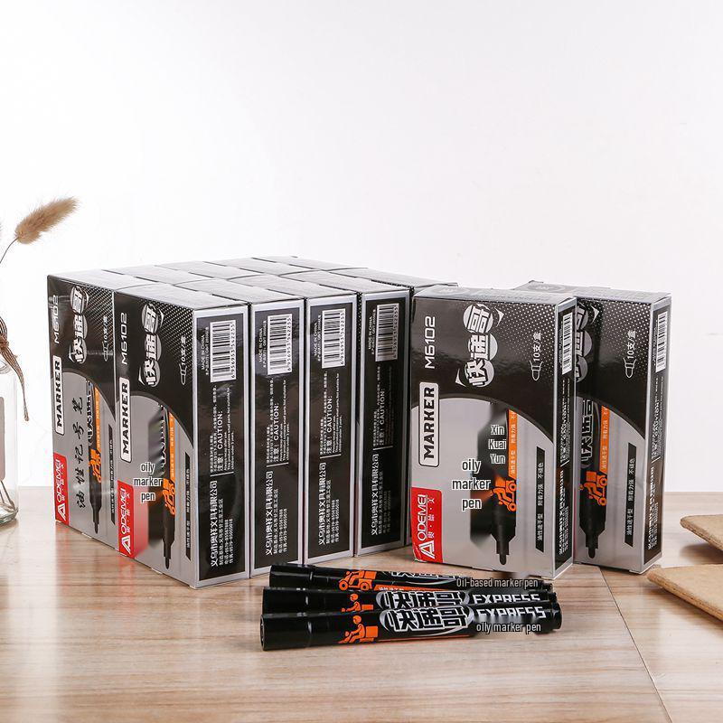 Large Capacity 10-Pack Single Round-tip Marker Pens for Line Marking and Journals