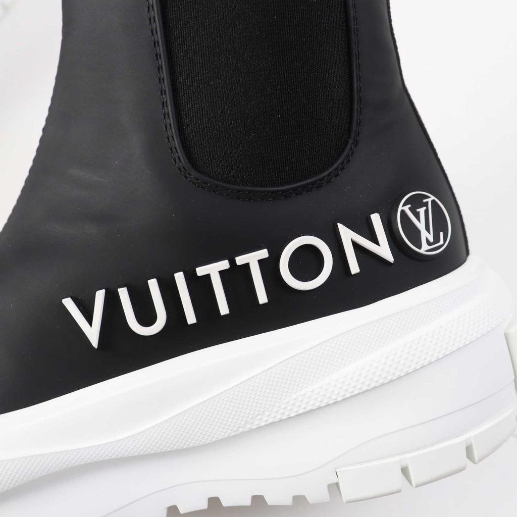 Excellent LOUIS VUITTON Boots LV Squad Line High-top Sneakers/side-gored 35 Used