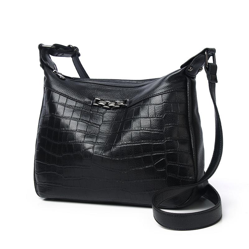 Geantă de damă din piele Geantă messenger de vară la modă Trendy și versatilă Geantă pentru mamă de vârstă mijlocie Geantă de umăr cu model de piatră Sens înalt