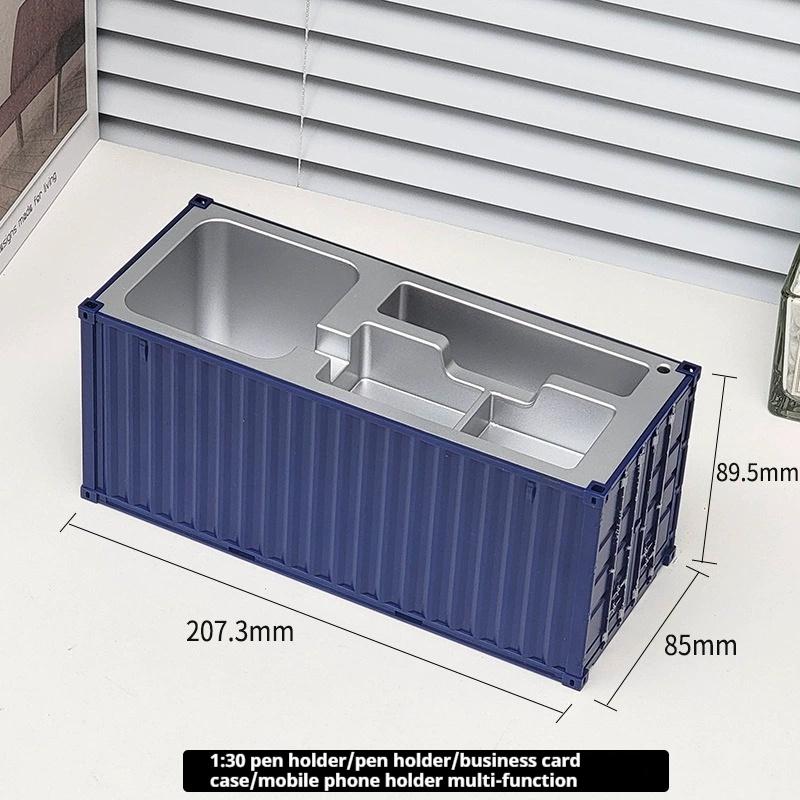 1:30 Scale Shipping Container Business Card Organizer Desk Stationery Storage Box Office Decor Pen Holder Creative Gift Ornament