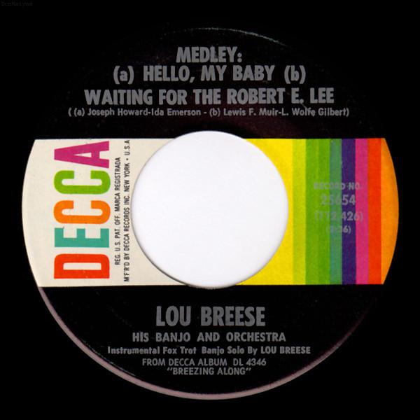 

7inch Record LOU BREESE HIS BANJO ORCHESTRA Medley 25654 Decca 1964 US Jazz Used