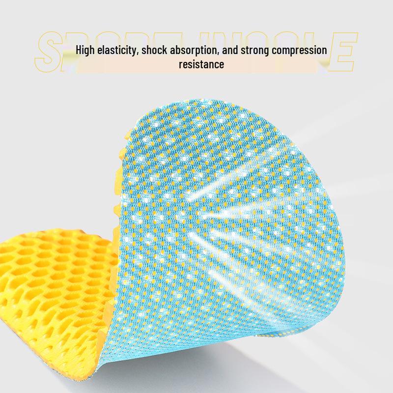 Unisex High-Elastic Breathable Sports Insoles: Sweat-Absorbing, Deodorizing, Thickened Shock Absorption for Military Training & Basketball