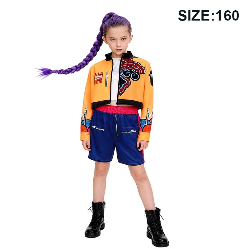 Neues K-Pop Hunter Cossplay Mädchenkostüm Pop-Sängerin Halloween-Kostüm Kinder Verkleiden Bühnenanzug