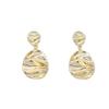 Real Gold Retention S925 Silver Needle Geometric Irregular Oval Earrings