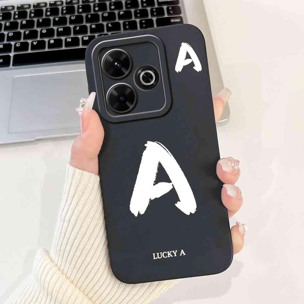 Casing For Xiaomi Redmi 13 Case Luxury Letter Cover For Redmi 12 13 Redmi13 Redmi12 4G Silicone Soft Shockproof Back Cover