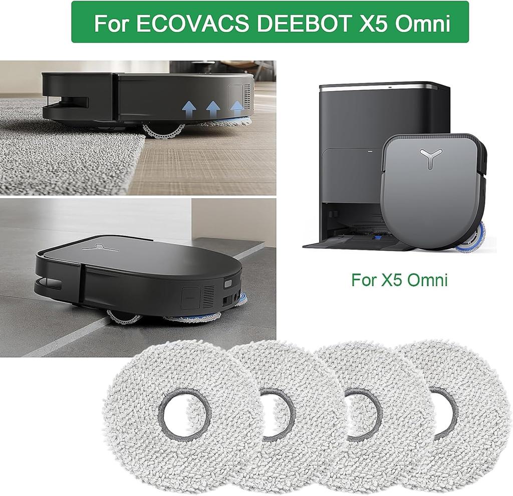 ECOVACS Washable Mop of X5 PRO OMNI Replacement Consumables Accessories (Pack 1) OMNI/X5