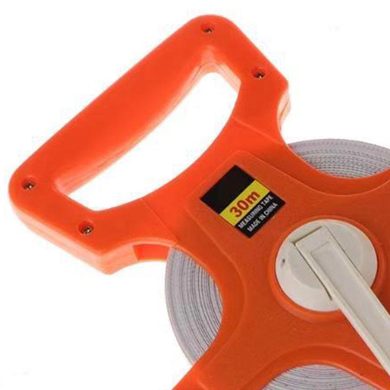 Hand Crank Tape Measure with Spike Portable Plastic Frame Fiber Measuring Reel 12.5mm Width 30