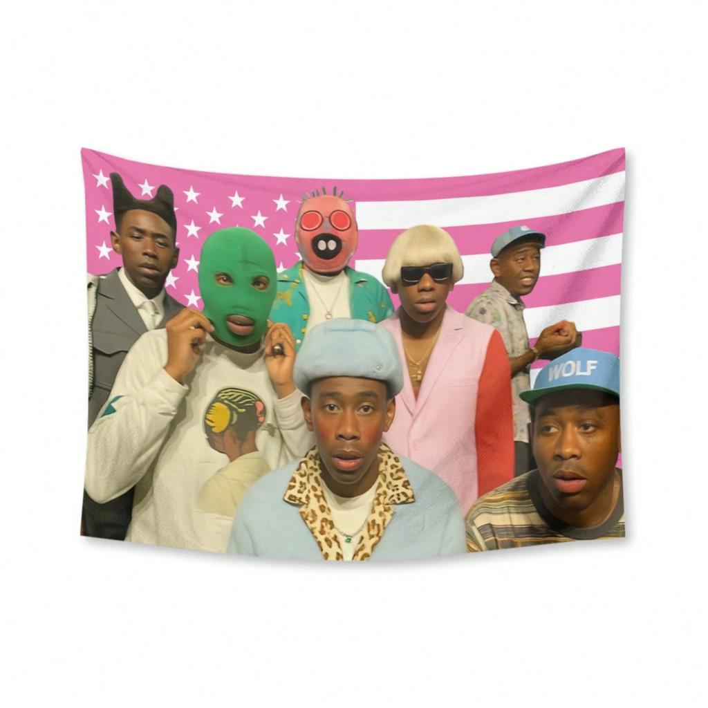 1pc Hip Hop Artist Collage Tapestry 2D Polyester Wall Art for Bedroom Living Room Aesthetic Room Decor Unique Gift