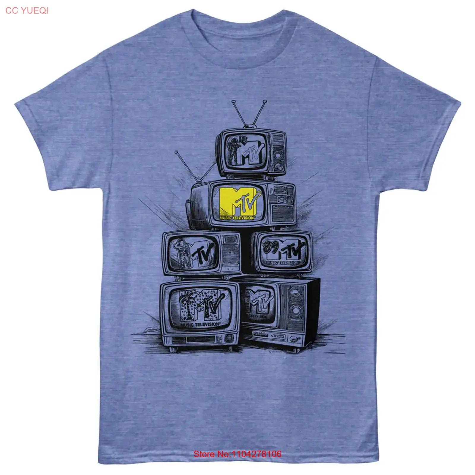 

MTV Music Television Stack Of Old Style TV s Men s T Shirt vintage Washed Versatile Comfortable fashion Casual Stylish Soft S разноцветный