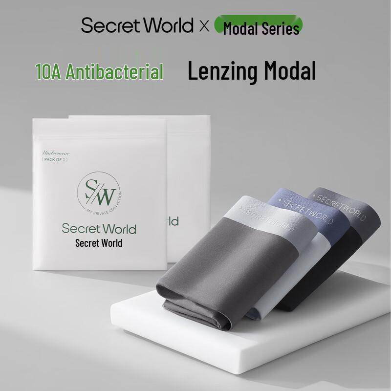 SecretWorld Men's Modal Antibacterial Boxer Briefs