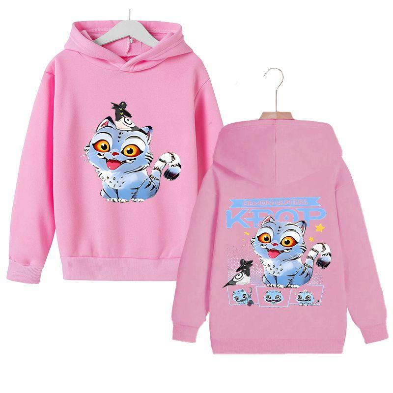 KPop Witch Hunter's Stylish Loose Hoodies for Boys and Girls, Autumn and Winter Children's Fleece Hoodies