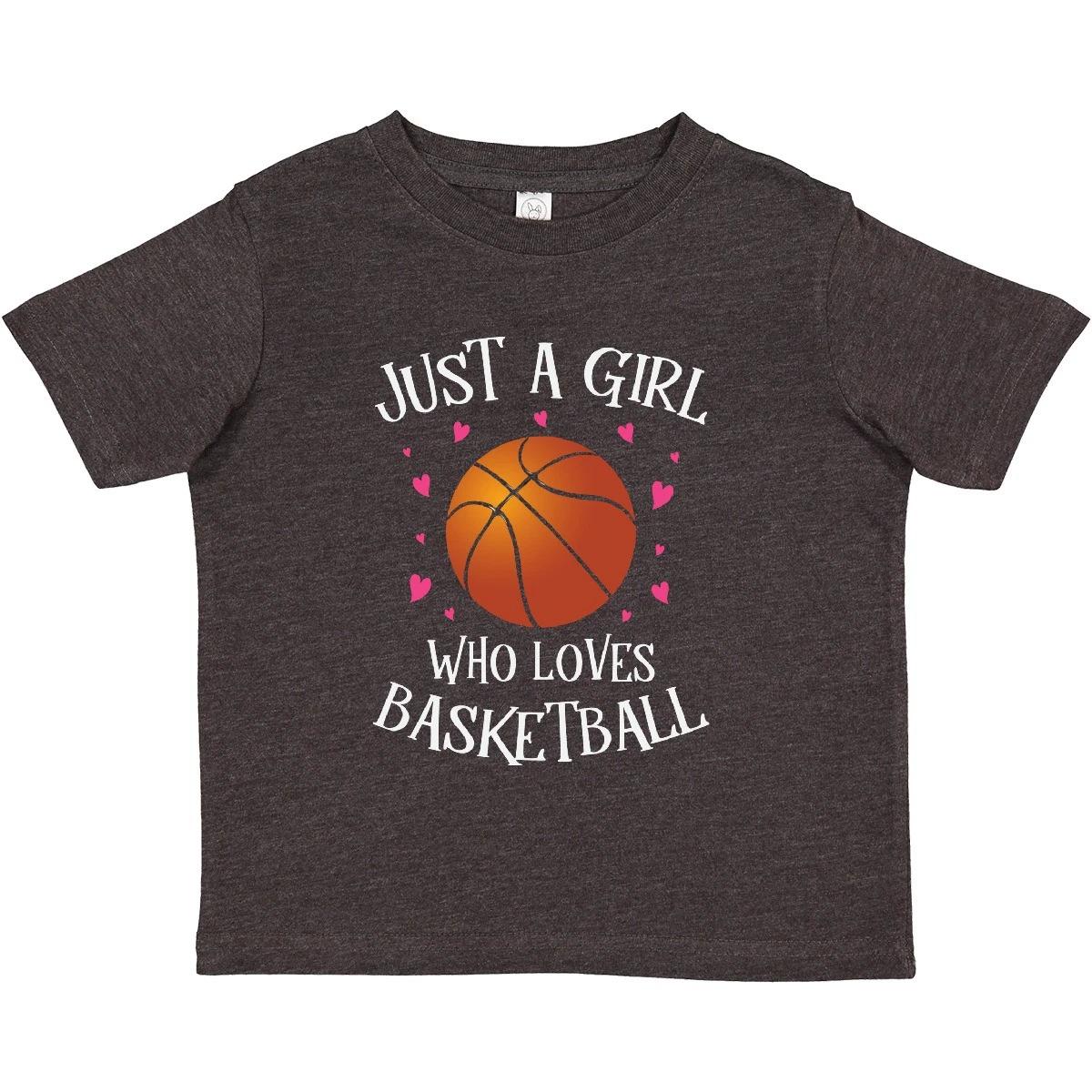 Inktastic Just A Girl Who Loves Basketball Toddler kids boys T-Shirt Sport Hearts Child 110