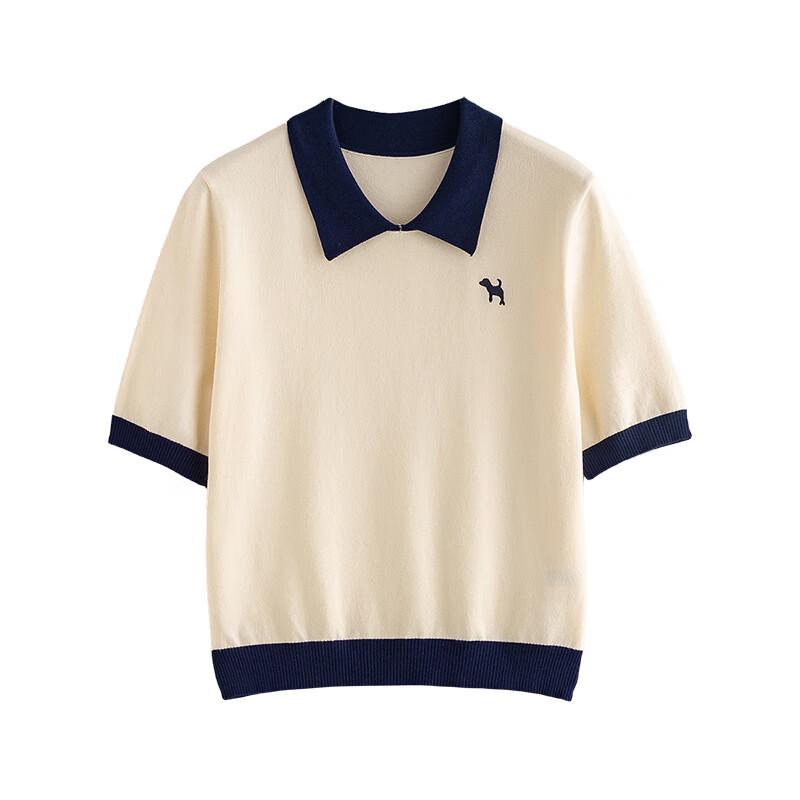 Chuyu Women's Color Block Polo Knit Shirt