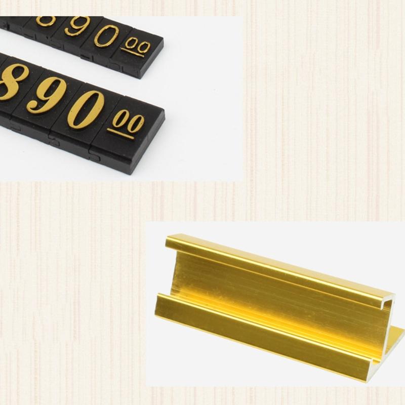 Gold Number Price Tag Signs 20Sets Arabic Numerals Together Price Cube for Shopping Mall Storage Price