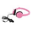 Foldable Wired Stereo Headset Children Headphone with Microphone for Smartphone TabletPink