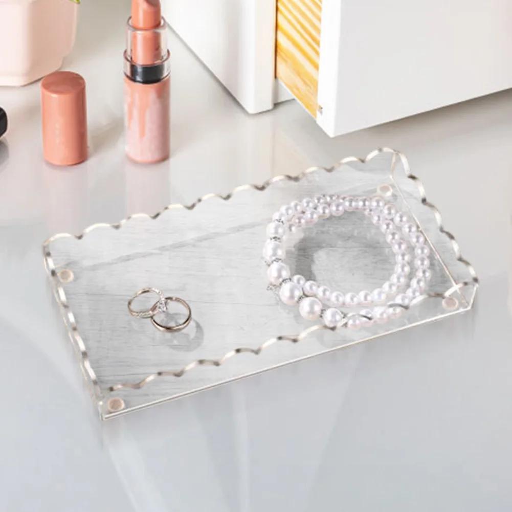 Perfume Display Makeup Organizer Fan-shaped Scalloped Edge Premium Acrylic Smooth Edges Scratch-resistant Finish