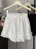 Bestselling Ruffle Lace Embroidery Wide-leg High-Waisted Summer Shorts for Women
