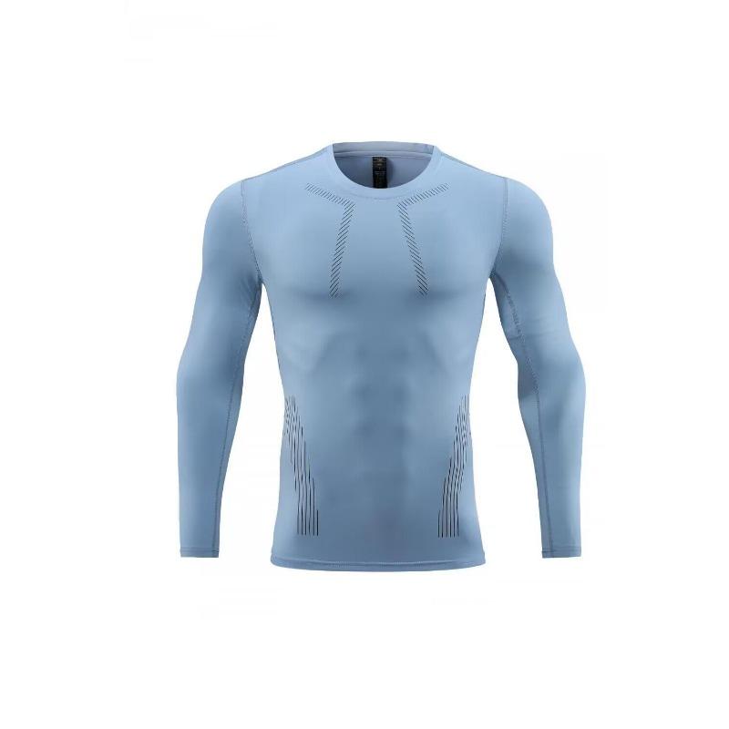 Men's Compression Long Sleeve T-Shirt, Quick-Dry Athletic Workout Top With Reflective Stripes