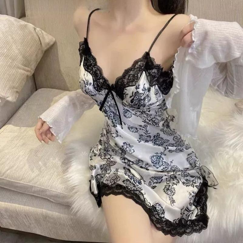 Verführerischer Spitzen-Push-up-Straps-Pyjama für Damen - Sommer Hot Girl Outfit