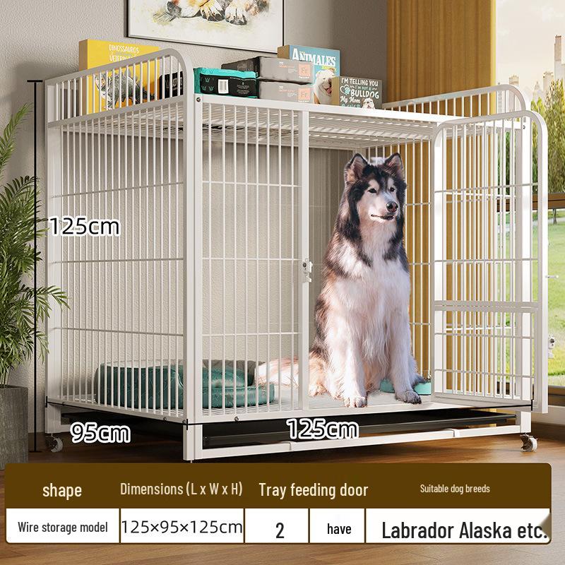 Heavy-Duty Iron Dog Cage for Medium and Large Dogs - Square Tube Design