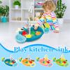 Electric Kids Play Kitchen Sink Toy with Running Water Cycle Dishwasher Pretend Play Set for Children Interactive Role Play Household Accessories