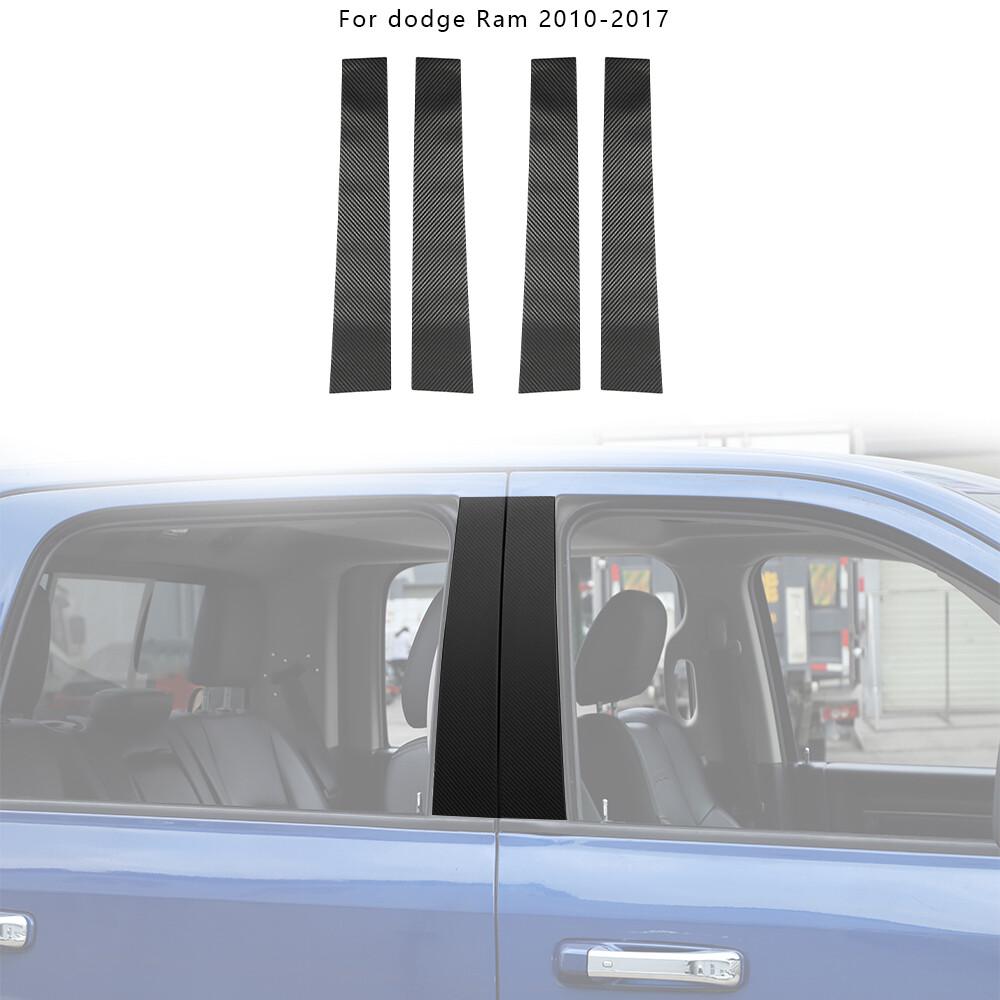 Carbon Fiber Window Center Pillar Sticker Trim Decal For Dodge RAM 1500 2010-17