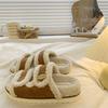 Internet celebrity thick bottom Birkenstock hairy slippers women wear autumn and winter 2025 new high-end explosion non-slip cotton slippers