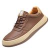 Shoes Men's Board Shoes Leather Spring and Summer New Thick-soled Hollow Holes Sports and Leisure Shoes Men's Breathable Little White Shoes