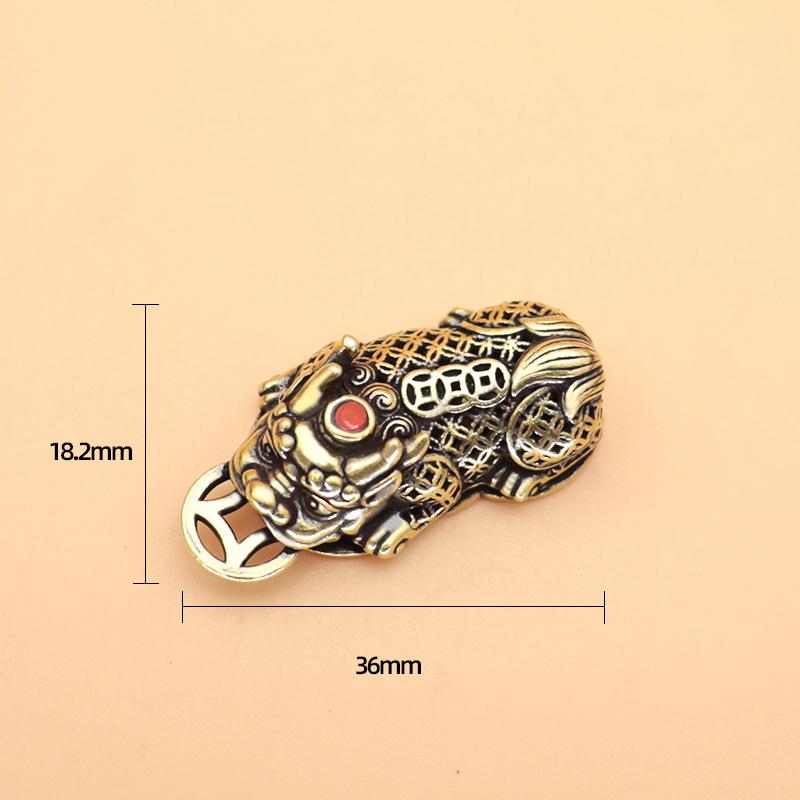 Brass Pixiu Coin Chinese Miniature Figurines - Lucky Ornament For Home Office Tabletop Decoration | Traditional Feng Shui Charms