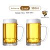 ShuFu 380ml Tempered Glass Mug with Handle (2-Pack)