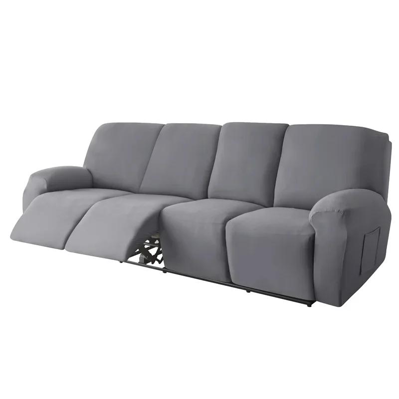 1/2/3/4 Seater Recliner Sofa Covers Elastic Relax  Armchair Cover Stretch Reclining Chair Slipcovers Furniture Protector