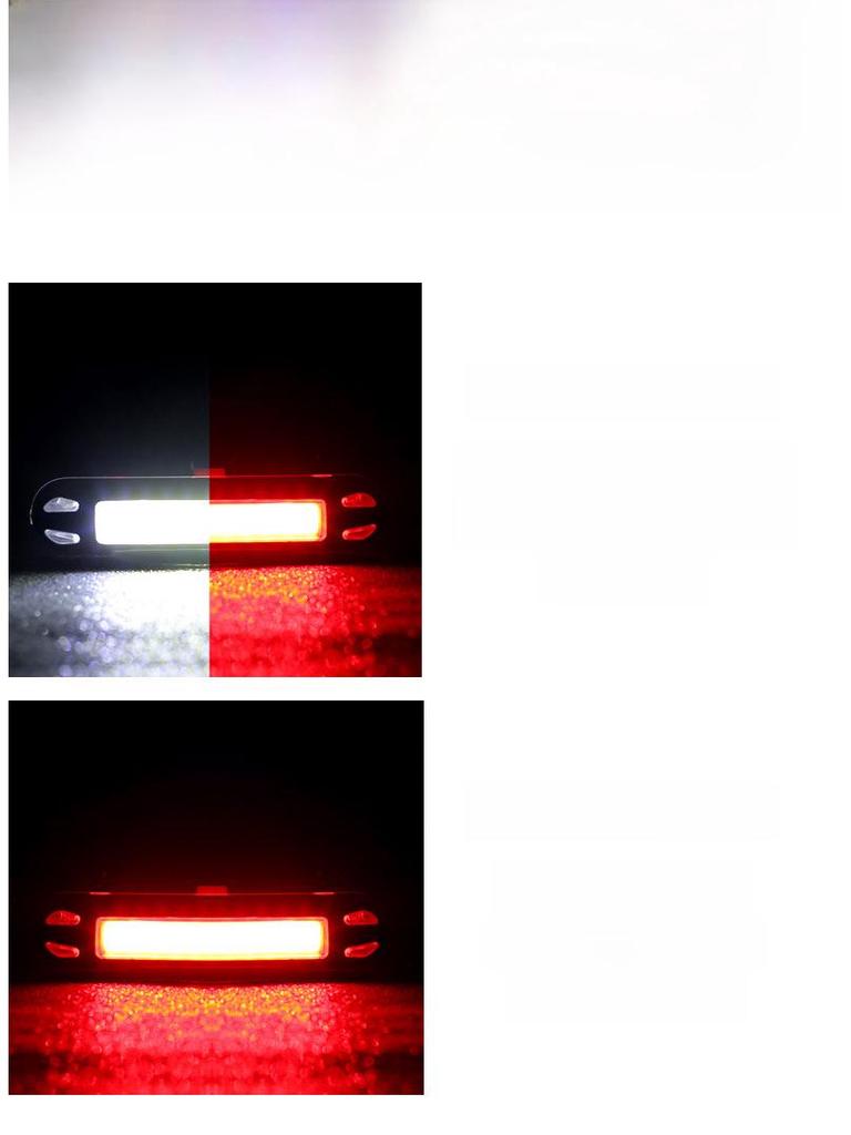 USB Rechargeable Bicycle Tail Light - Three-Color Flashing COB Brightness for Cycling Safety